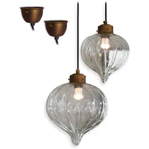 LOBERON Hanglamp set van 2 Baisse helder/messing