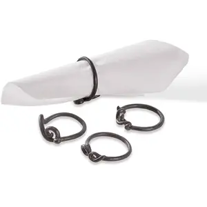 LOBERON Servetring set van 4 Astor zwart pas cher