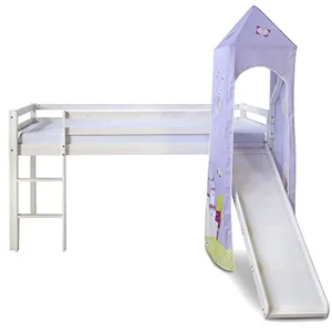 HomeStyle4U Lit Mezzanine Tour Toboggan Bois De Pin