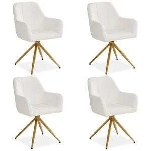 HOMESTYLE4U Chaise de salle à manger - Lot de 4 - Blanc - 56x86x60 cm pas cher