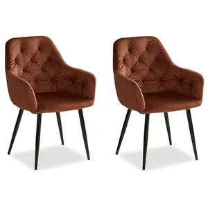HOMESTYLE4U Chaise De Salle À Manger - Lot De 2 - Design Egg - Marron pas cher
