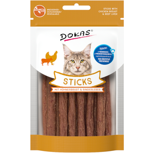 Dokas Sticks 30 g pour chat - filet de poulet, foie de boeuf pas cher