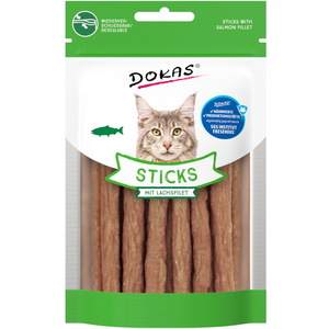 30g Dokas Sticks avec filet de saumon Friandises pour chats pas cher