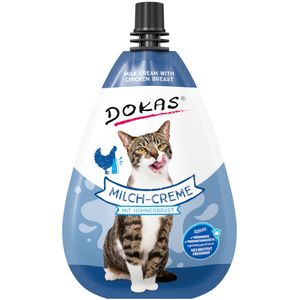 Comparateur de prix : Crème de lait Dokas avec filet de poulet pour chat   80 g