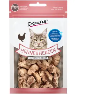 Dokas - Coeurs de poulet séchés congelés pour chats - 1 x 15 g pas cher