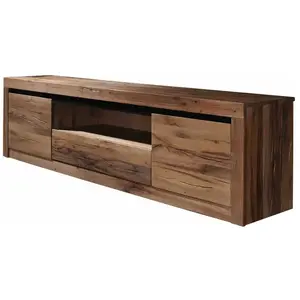 Massivmoebel24 Meuble TV - Bois massif de chêne sauvage huilé (Tabacco brown) - MONTREUX 305Vendu parcdiscount