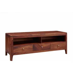 Massivmoebel24 Meuble TV - Bois massif de palissandre huilé (Noisette) - Style moderne - BROOKLYN 16 pas cher