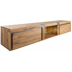 Massivmoebel24 Meuble TV 260x48 Chênes sauvage et lombard huilé Bois naturel NEW AMSTERDAM N° 04 pas cher