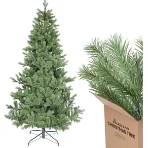 SALCAR Sapin de Noël Artificiel 210 cm avec Pied 1644 Branches (1002 PE + 642 PVC) Environ 61 % PE Aspect Naturel et Dense pas cher