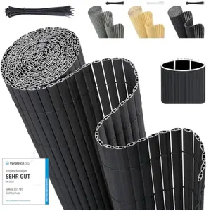 Sekey Brise-vue en PVC 80x500 cm Double renfort Protection intime pour clôture de jardin Anthracite pas cher