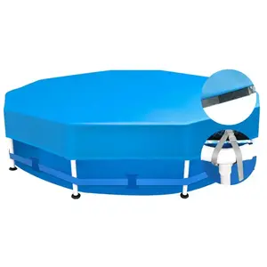 Sekey Bache Piscine Ronde 305cm Spéciale Piscines à Cadre Métallique Rond Bleu pas cher