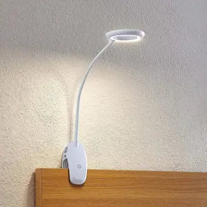 PRIOS - Klemlamp- met touchdimmer - 1licht - ABS, polycarbonaat - H: 51 cm - wit - Inclusief lichtbron pas cher