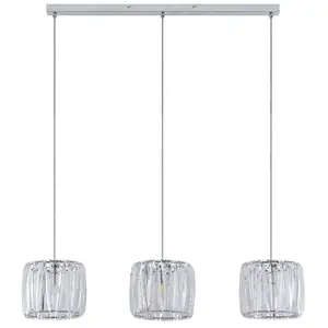 Lindby - hanglamp - 3lichts - Acryl, metaal - E14 - transparant, chroom pas cher