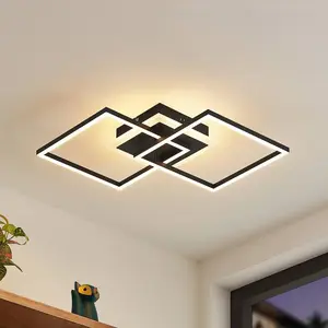 LINDBY Led Plafonnier à intensité variable 'Fjardo' en aluminium pour salon & salle à manger pas cher