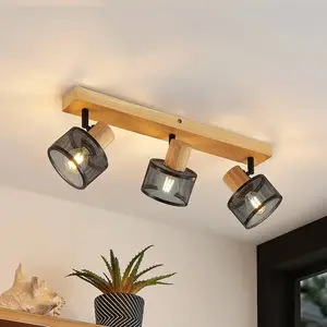 Lindby - buitenspot - 3lichts - staal, hout - H: 14 cm - E14 - zwart, ... pas cher