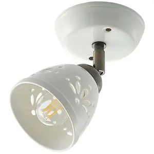 Lindby - buitenspot - 1licht - keramiek, ijzer - H: 16 cm - E14 - wit, brons pas cher