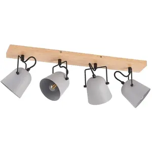 LINDBY Spot à intensité variable 'Adalin' en bois pour salon & salle à manger pas cher