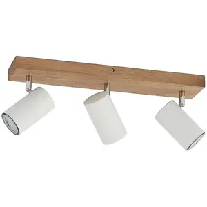 Lindby - Spot à intensité variable 'Maniva' en bois pour salon & salle à manger pas cher