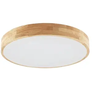 Lindby - plafondlamp hout - 5lichts - eikenhout, kunststof - H: 8 cm -... pas cher