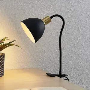 Lindby - Klemlamp - 1licht - staal - H: 21 cm - E14 - mat zwart, messi...Vendu parbol
