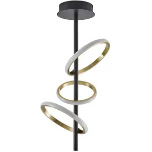 Lucande - LED plafondlamp - 3lichts - Metaal, kunststof - H: 75 cm - z... pas cher