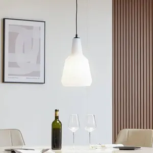 Lindby - hanglamp - 1licht - Glas, metaal - E27 - opaalVendu parbol
