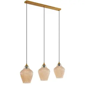 LINDBY Suspension en verre à intensité variable 'Drakar' en verre pour salon & salle à manger pas cher