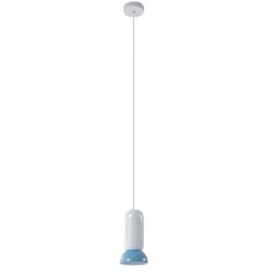 Lindby - hanglamp - 1licht - Keramiek - GU10 - wit, blauw pas cher