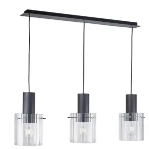 Lucande - Suspension en verre à intensité variable 'Eirian' en métal pour salon & salle à manger pas cher
