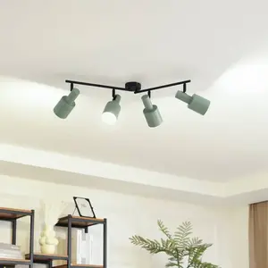 Lindby - buitenspot - 4lichts - IJzer - H: 25 cm - E27 - groen, zwart pas cher