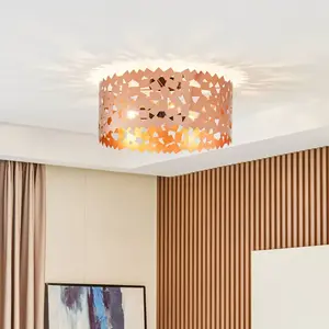 LUCANDE Plafonnier à intensité variable 'Aeloria' en métal pour salon & salle à manger pas cher