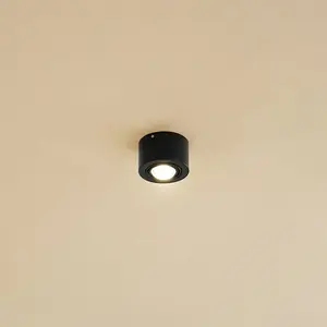 Lindby - plafondlamp - 1licht - IJzer, aluminium - H: 9.4 cm - GX53 - zwart mat pas cher