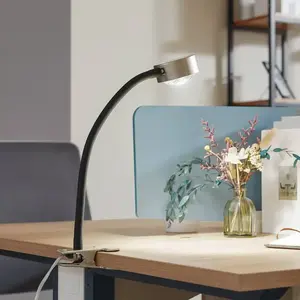 Lindby - Klemlamp - 1licht - ijzer - H: 25 cm - GX53 - nikkel mat, zwa... pas cher