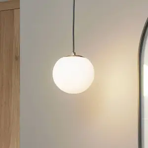 Lucande - hanglamp - 1licht - Staal, glas - H: 13.5 cm - E14 - messing...Vendu parbol
