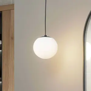 Lucande - hanglamp - 1licht - Staal, glas - H: 13.5 cm - E14 - zwartVendu parbol