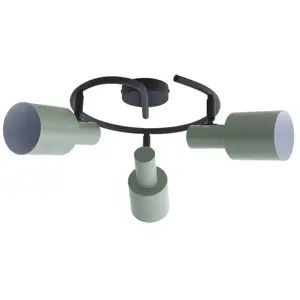 Lindby - buitenspot - 3lichts - IJzer - H: 25 cm - E27 - groen, zwart pas cher