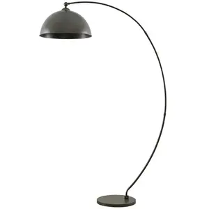 Lindby - booglamp - 1licht - Staal - H: 185 cm - E27 - donkergrijs pas cher