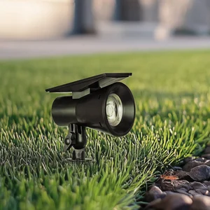 PRIOS - Solar buitenverlichting - 1licht - Kunststof - H: 25.6 cm - zwart - Inclusief lichtbron pas cher