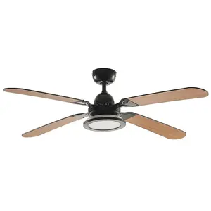 Lucande - led Ventilateur de plafond avec lampe 'Tedric' en métal pour salon & salle à manger pas cher