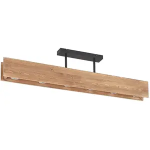 LINDBY Plafonnier à intensité variable 'Malwin' en bois pour salon & salle à manger pas cher