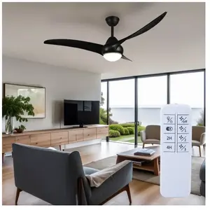 STARLUNA Plafonnier Ventilateur de plafond Ventilateur d'ambiance Refroidisseur Lampe de salon, noir, App-contrôle dimmable Télécommande 3 niveaux cct Timer, pas cher