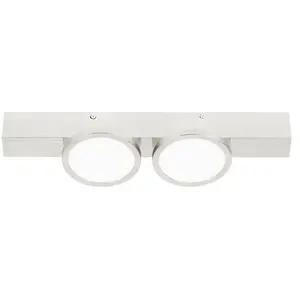 Lucande - plafondlamp - 2lichts - IJzer, aluminium - H: 8.6 cm - GU10 - nikkel - Inclusief lichtbronnen pas cher