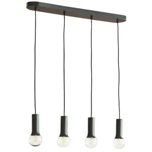 Lindby - hanglamp - 4lichts - ijzer - H: 15 cm - E27 - zwartVendu parbol