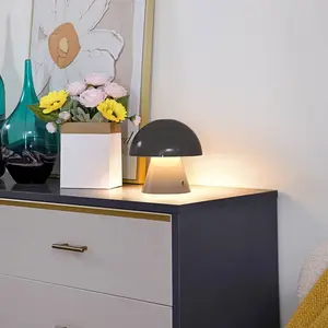 Lindby - LED tafellamp- met touchdimmer - 1licht - IJzer - H: 17.5 cm - grijs - Inclusief lichtbron pas cher