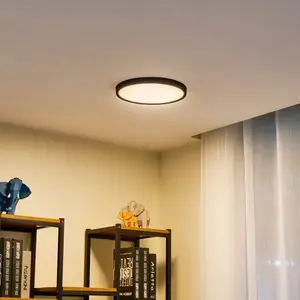 Lindby - LED plafondlamp - 1licht - Kunststof, acryl - H: 2.5 cm - mat...Vendu parbol