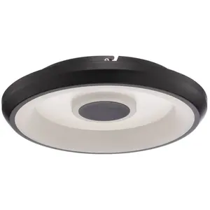 Lindby - Slimme plafondlamp - RGB - met dimmer - 1licht - Plastic, metaal - H: 7 cm - wit, zwart - Inclusief lichtbron pas cher