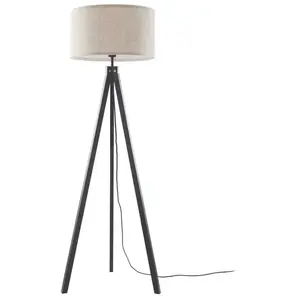 LINDBY Lampadaire 'Herry' en textile pour salon & salle à manger pas cher