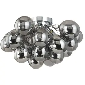 Lucande - plafondlamp - 6lichts - Glas - H: 32 cm - G9 - rokerig grijs pas cher