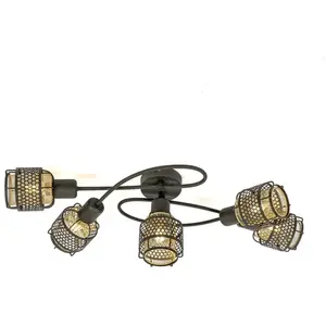 LINDBY Plafonnier à intensité variable 'Eudoria' en métal pour salon & salle à manger pas cher
