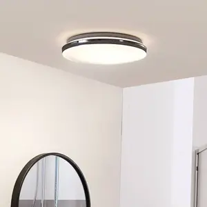 Lindby - led Plafonnier 'Comora' en métal pour salle de bain pas cher